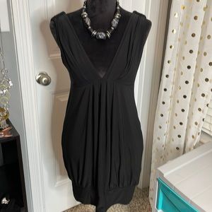 Black sleeveless mini dress